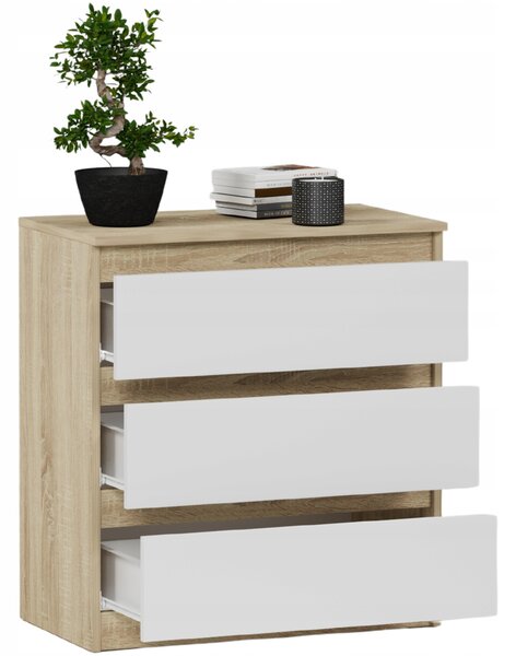 Komoda Relevo (hrast sonoma + bijela)