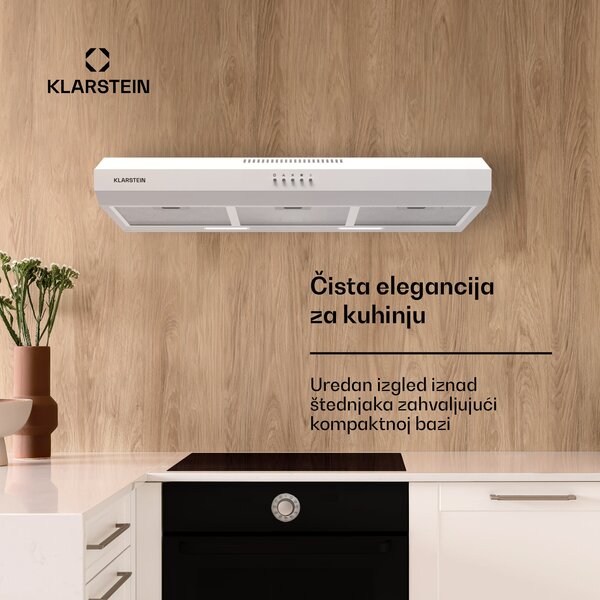 Klarstein Contempo 90, napa, 90 cm, podkabinet, 200 m³/h, LED, akril, nehrđajući čelik