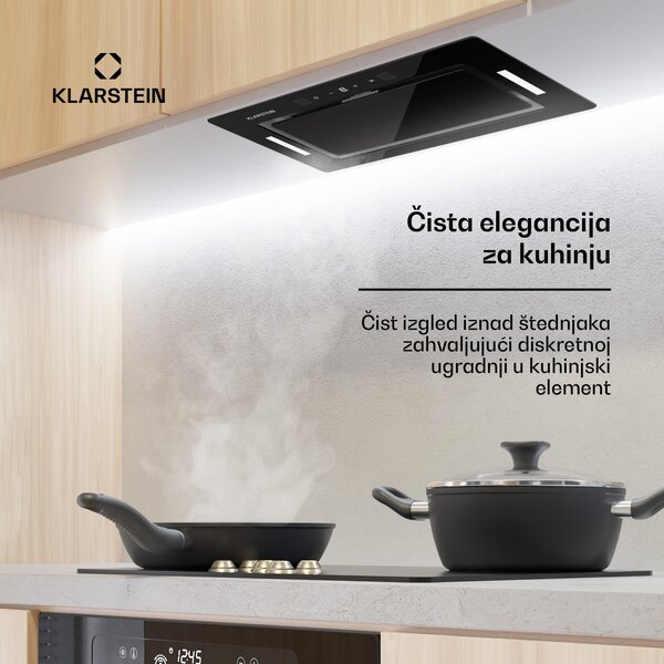 Klarstein Hektor Eco, napa, 52 cm, 466 m³/h, upravljanje na dodir, staklo