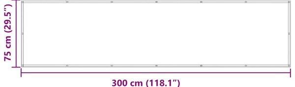 Balkonski zastor antracit 75 x 300 cm od tkanine Oxford - Antracitno siva / 75 x 300 cm
