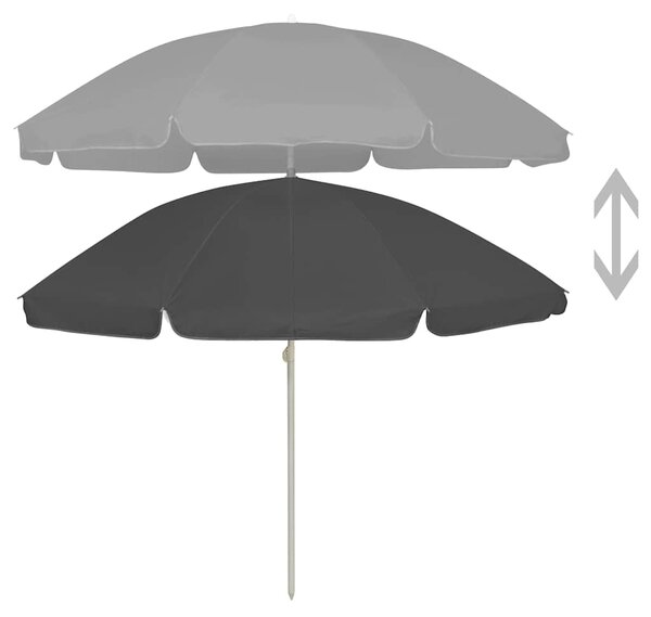 Suncobran za plažu antracit 240 cm - Antracitno siva / 240 cm