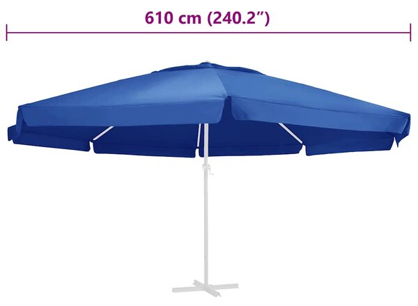 Zamjenska tkanina za vrtni suncobran azurno plava 610 cm - azurnoplava / Φ 610 cm