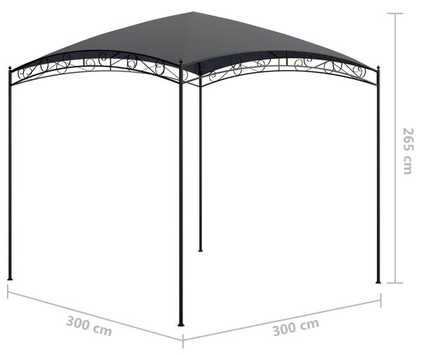 Sjenica 3 x 3 x 2,65 m antracit 180 g/m² - Antracitno siva / 3 x 3 x 2.65 m