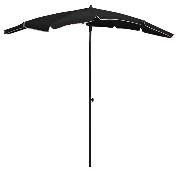 Vrtni suncobran sa stupom 200 x 130 cm crni - Crna / N/A