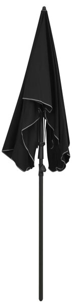 Vrtni suncobran sa stupom 200 x 130 cm crni - Crna / N/A