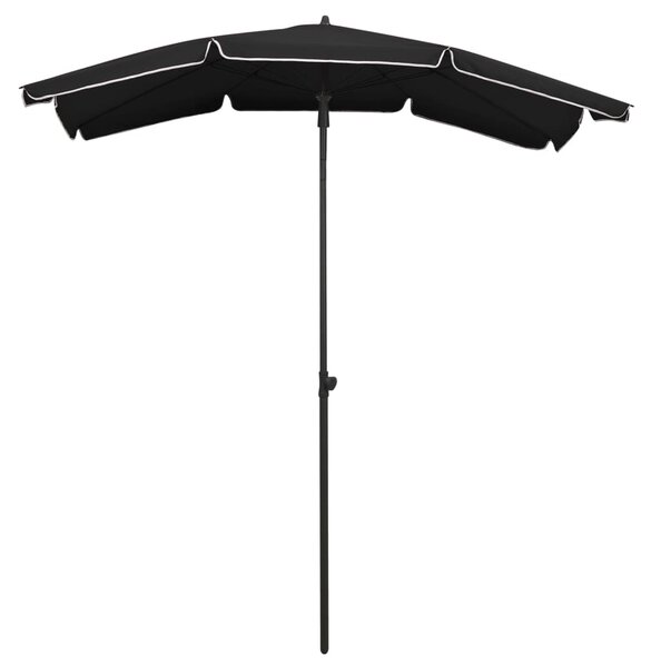 Vrtni suncobran sa stupom 200 x 130 cm crni - Crna / N/A