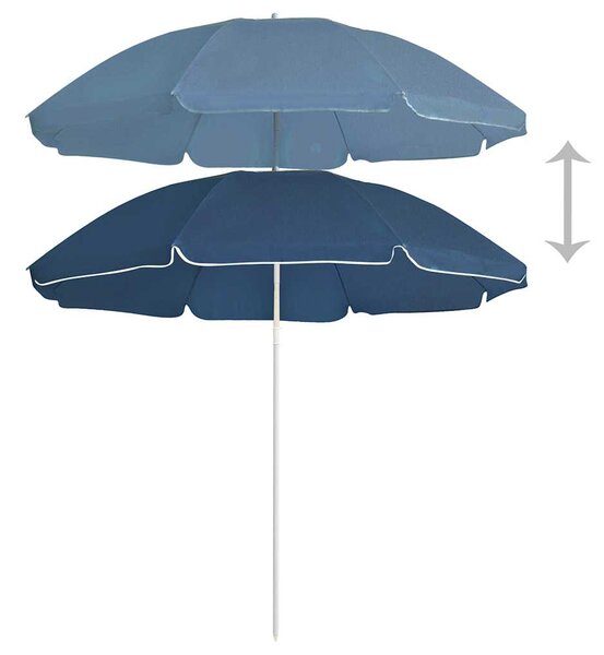 Vrtni suncobran s čeličnim stupom 180 cm plavi - Plava / 180 cm