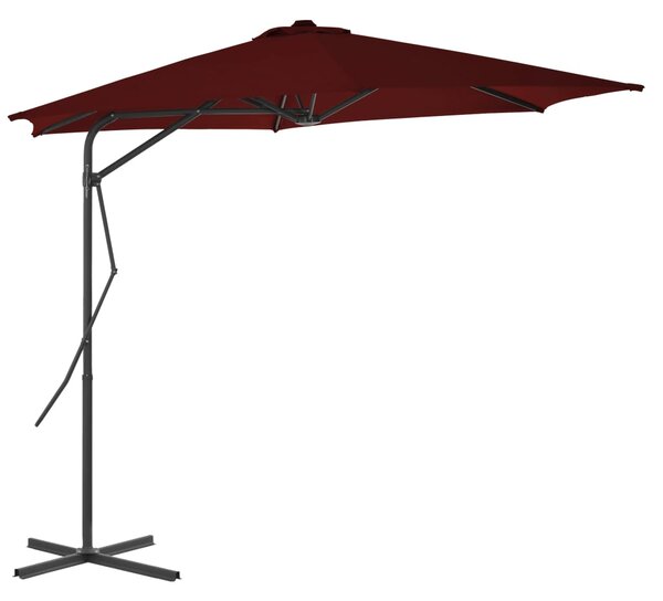 Vrtni suncobran s čeličnim stupom 300 x 230 cm bordo - Crvena / N/A