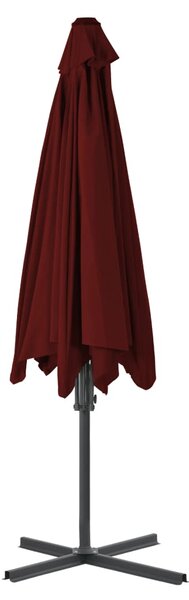 Vrtni suncobran s čeličnim stupom 300 x 230 cm bordo - Crvena / N/A