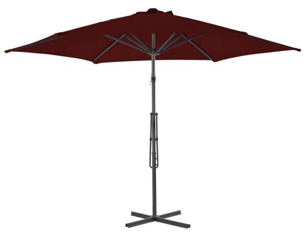 Vrtni suncobran s čeličnim stupom 300 x 230 cm bordo - Crvena / N/A