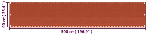 Balkonski zastor narančasti 90 x 500 cm HDPE - Narančasta / 90 x 500 cm