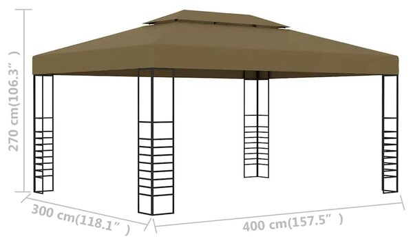 Sjenica 3 x 4 m smeđe-siva 180 g/m² - Tupe / 3 x 4 m