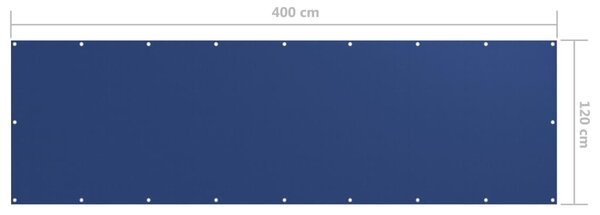 Balkonski zastor plavi 120 x 400 cm od tkanine Oxford - Plava / 120 x 400 cm