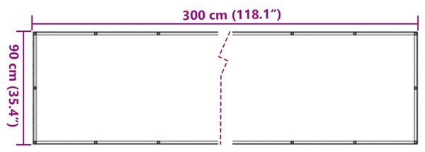 Balkonski zastor bež 90 x 300 cm od tkanine Oxford - Bež / 90 x 300 cm