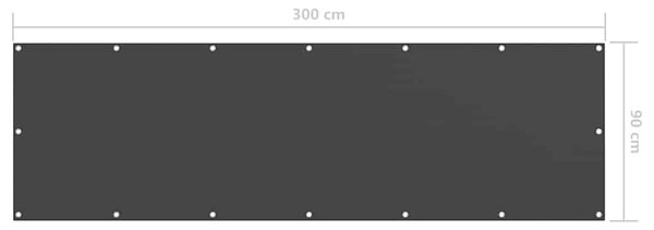 Balkonski zastor crni 90 x 300 cm od tkanine Oxford - Crna / 90 x 300 cm