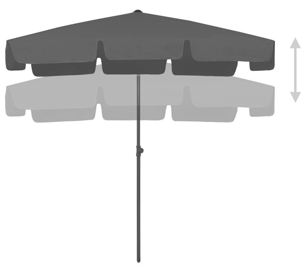 Suncobran za plažu crni 200 x 125 cm - Crna / 200 x 125 cm