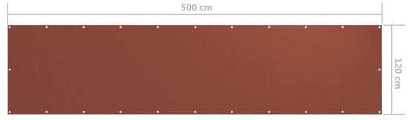 Balkonski zastor terakota 120 x 500 cm od tkanine Oxford - Smeđa / 120 x 500 cm
