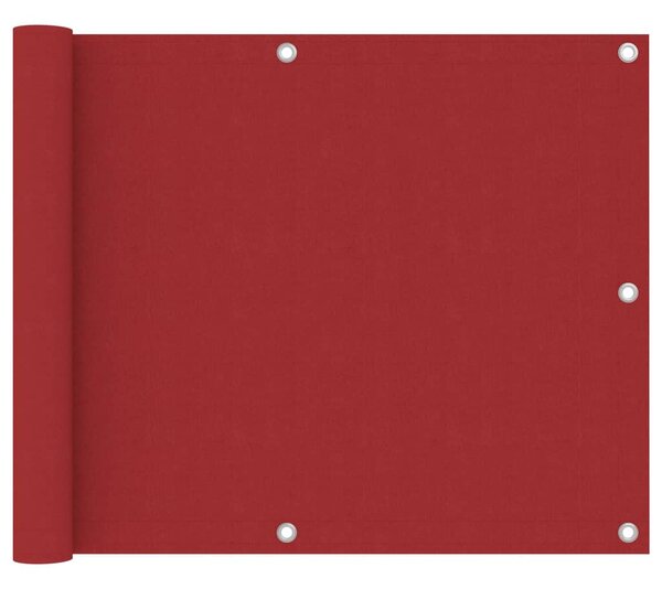 Balkonski zastor crveni 75 x 500 cm od tkanine Oxford - Crvena / 75 x 500 cm