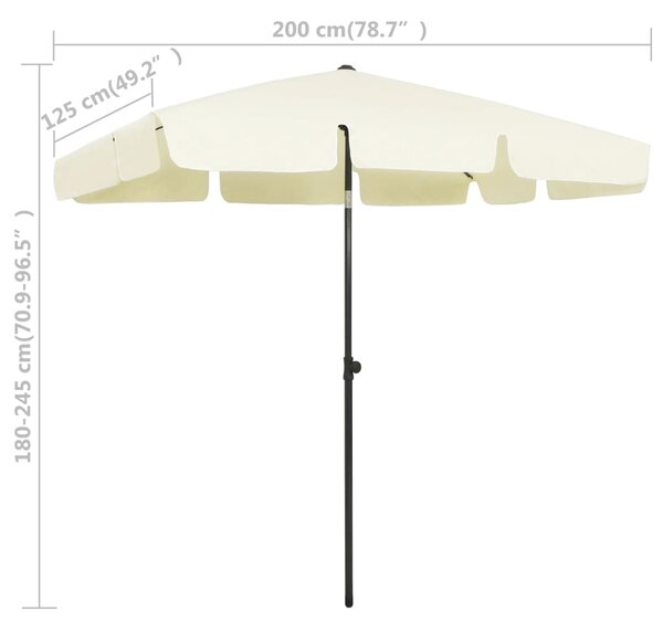 Suncobran za plažu žuta boja pijeska 200 x 125 cm - Žuta / 200 x 125 cm