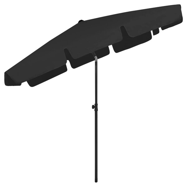 Suncobran za plažu crni 200 x 125 cm - Crna / 200 x 125 cm