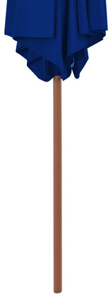 Vrtni suncobran s drvenim stupom 270 cm plavi - Plava / N/A