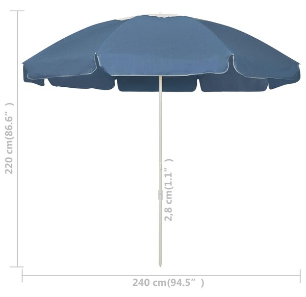 Suncobran za plažu plavi 240 cm - Plava / 240 cm