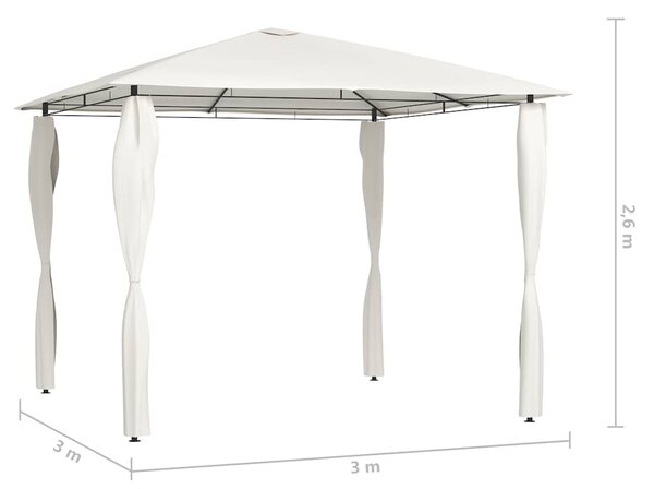 Sjenica s navlakama za stupove 3 x 3 x 2,6 m krem 160 g/m² - Krema / 3 x 3 x 2.6 m