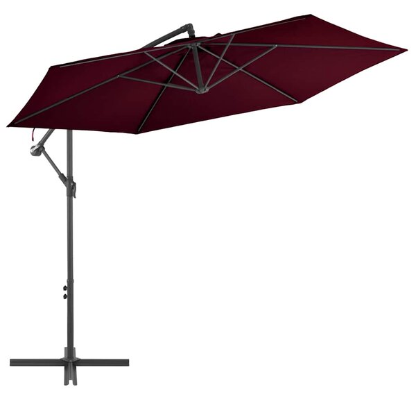 Konzolni vrtni suncobran s aluminijskim stupom 300 cm bordo - Crvena / N/A