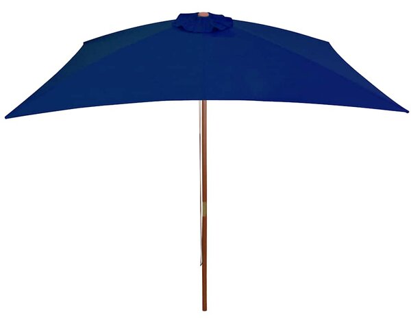Vrtni suncobran s drvenim stupom 200 x 300 cm plavi - Plava / N/A