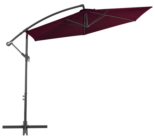 Konzolni vrtni suncobran s aluminijskim stupom 300 cm bordo - Crvena / N/A