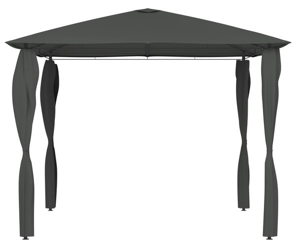 Sjenica s navlakama za stupove 3 x 3 x 2,6 m antracit 160 g/m² - Antracitno siva / 3 x 3 x 2.6 m