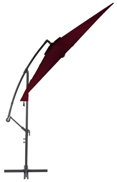 Konzolni vrtni suncobran s aluminijskim stupom 300 cm bordo - Crvena / N/A