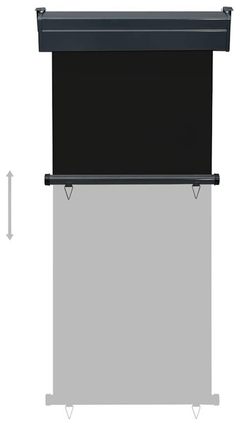 Balkonska bočna tenda 85 x 250 cm crna - Crna / 85 x 250 cm