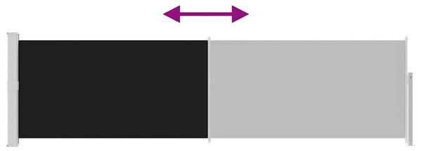 Uvlačiva bočna tenda za terasu 140 x 500 cm crna - Crna / 140 x 500 cm