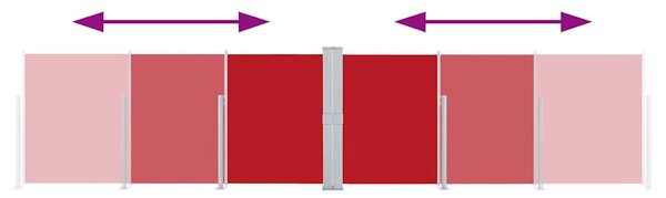 Uvlačiva bočna tenda 160 x 600 cm crvena - Crvena / 160 x 600 cm