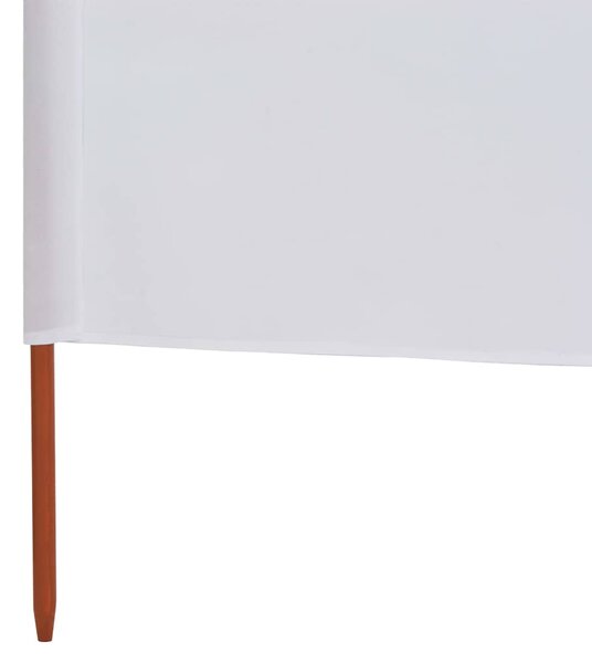 Vjetrobran s 3 panela od tkanine 400 x 80 cm pješčano bijeli - Bijela / 400 x 80 cm
