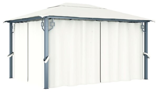 Sjenica sa zastorom 400 x 300 cm krem aluminijum - Krema / 400 x 300 cm