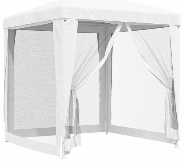 Šator za zabave s 4 mrežasta bočna zida 2 x 2 m bijeli - Bijela / 2 x 2 m
