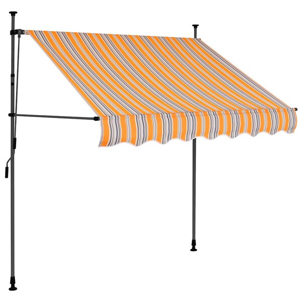 Tenda na ručno uvlačenje s LED svjetlima 100 cm žuto-plava - Šarena / N/A