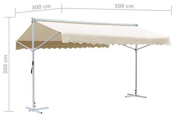 Samostojeća tenda 500 x 300 cm krem - Krema / 5 x 3 m