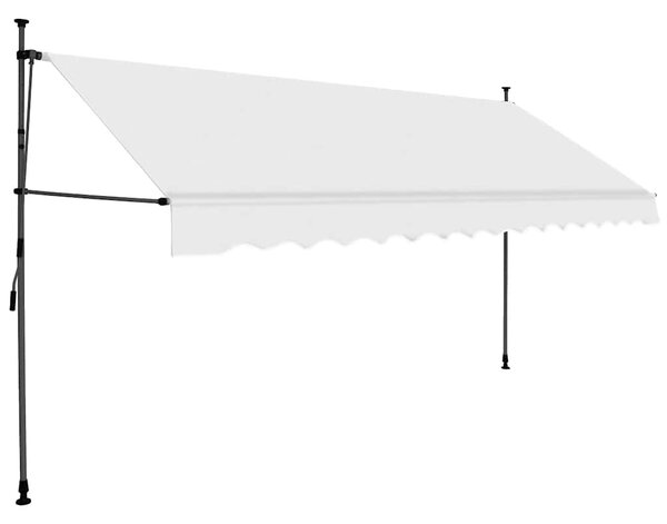 Tenda na ručno uvlačenje s LED svjetlima 350 cm krem - Krema / N/A