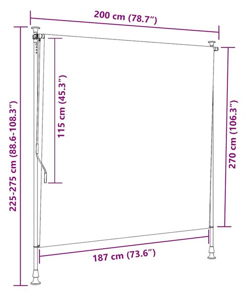 Vanjska roleta 200 x 270 cm antracit - Antracitno siva / 200 x 270 cm