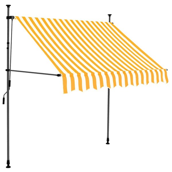 Tenda na ručno uvlačenje LED 100 cm bijelo-narančasta - Narančasta / N/A
