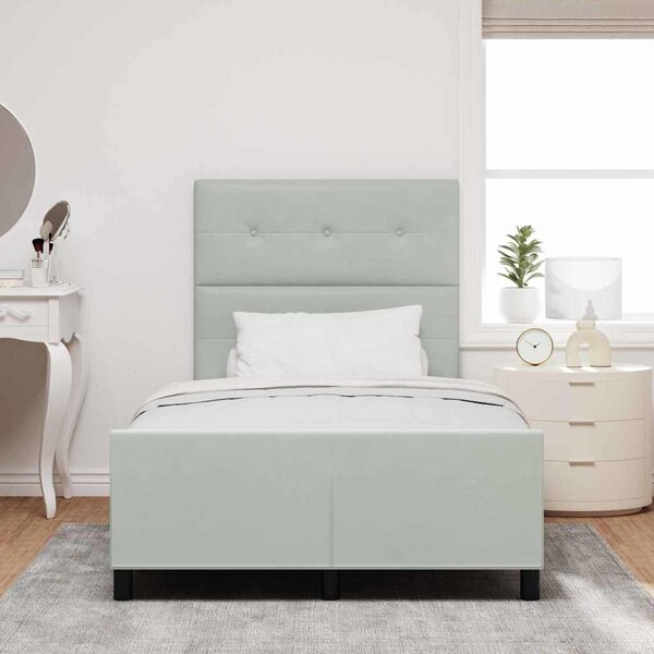 Krevet s opruga kutije Svjetlosiva 120 x 190 cm Baršun - Svjetlosiva / 120 x 190 cm