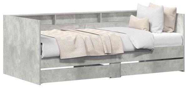 Dnevni krevet s ladicama Siva 90 x 200 cm Konstruirano drvo - Siva / 90 x 200 cm
