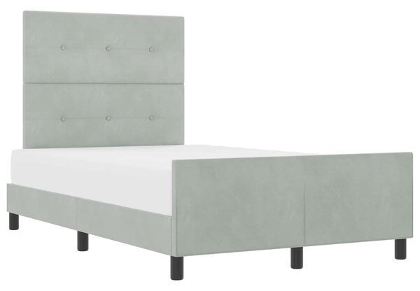 Krevet s opruga kutije Svjetlosiva 120 x 190 cm Baršun - Svjetlosiva / 120 x 190 cm