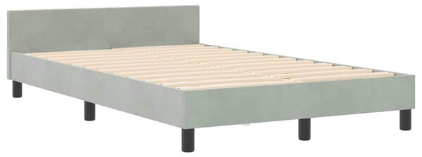Krevet s opruga kutije Svjetlosiva 120 x 190 cm Baršun - Svjetlosiva / 120 x 190 cm