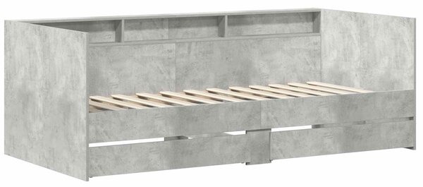 Dnevni krevet s ladicama Siva 90 x 200 cm Konstruirano drvo - Siva / 90 x 200 cm