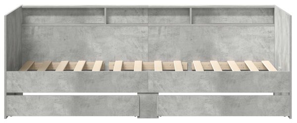 Dnevni krevet s ladicama Siva 90 x 200 cm Konstruirano drvo - Siva / 90 x 200 cm