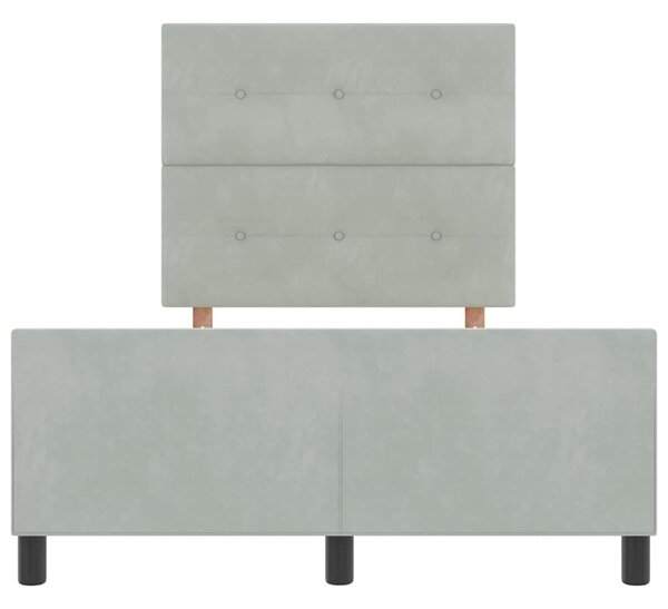 Krevet s opruga kutije Svjetlosiva 120 x 190 cm Baršun - Svjetlosiva / 120 x 190 cm